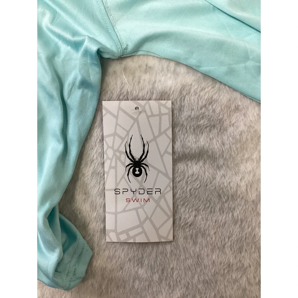 Spyder Kids‎ Light Blue Long Sleeve Rash Guard Swim Shirt UPF 30+ Size 5 NWT